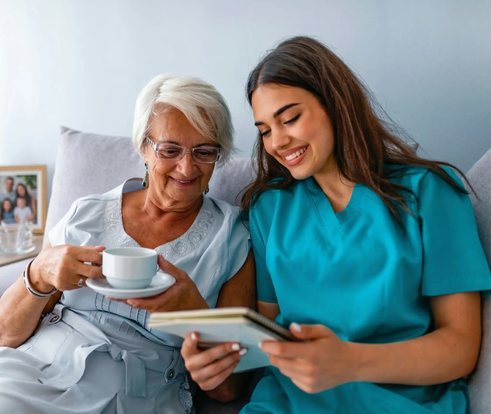 Caregiver with senior